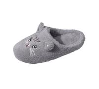 Womens Cat Fluffy Slippers Comfy Animal House Slipper Soft Mule Slippers
