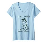 Women's Cat Gardener I Bury Things Maybe Plants Maybe People Funny V-Neck T-Shirt