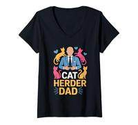 Women's Cat Herding Champion Professional Cat Herder V-Neck T-Shirt