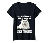 Womens Cat Holder cat Accessories Funny Cats Persian cat V-Neck T-Shirt