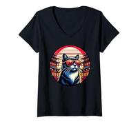 Women's Cat in Beijing Trip and China Vacation V-Neck T-Shirt