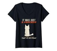 Women's Cat It was Just A Checkup Funny Vet Visit Cat Owner V-Neck T-Shirt