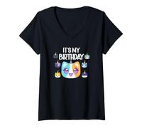 Women's Cat It's My Birthday V-Neck T-Shirt