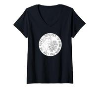 Womens CAT KITTY REMEMBER LICK ROSES RELAX V-Neck T-Shirt