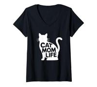 Women's Cat Mom Life V-Neck T-Shirt