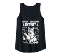 Womens Cat Physics How Cats Understand Gravity Funny Cat Tank Top