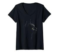 Womens Cat Portrait Cat Head Cats Cat V-Neck T-Shirt