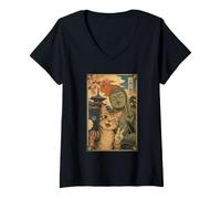 Women's Cat Selfie with Buddha, Ichi-Go Ichi-E Once in Lifetime V-Neck T-Shirt