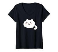 Womens Cat Tama-chan V-Neck T-Shirt