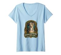 Women's Catahoula Leopard Dog Louisiana Swamp V-Neck T-Shirt