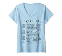 Womens Catapult Medieval Ancient Siege Engine Funny Vintage Patent V-Neck T-Shirt