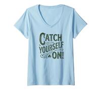 Women's Catch Yourself On! Vintage Ireland Slang Funny V-Neck T-Shirt