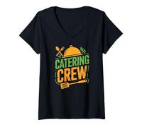 Women's Catering Crew Event Staff Kitchen Squad Team V-Neck T-Shirt