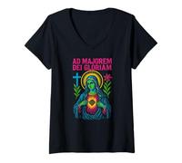 Womens Catholic Ad Majorem Dei Gloriam Vintage Mens Nurse Doctor V-Neck T-Shirt