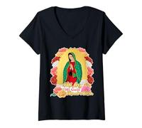 Women's Catholic Blessed Christian Believer Faith God Religious V-Neck T-Shirt