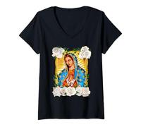 Women's Catholic Blessed Christian Believer Faith God Religious V-Neck T-Shirt