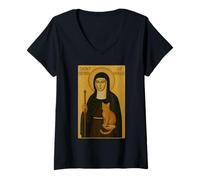 Women's Catholic Icon: Julian of Norwich V-Neck T-Shirt