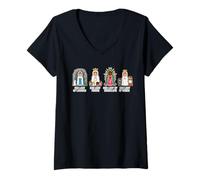 Women's Catholic Marian Apparitions Our Lady V-Neck T-Shirt