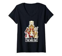 Women's Catholic Pope Holy Saint Religious Vatican V-Neck T-Shirt