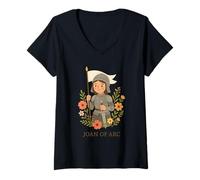 Women's Catholic Saint: Joan of Arc V-Neck T-Shirt