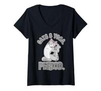 Womens Cats Yoga Meditation Humor Relaxation Flexibility V-Neck T-Shirt