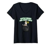 Women's Cattle Drives and Puppy Vibes Australian Shepherd Owner V-Neck T-Shirt