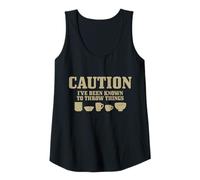 Womens Caution I've Been Known To Throw Things Pottery Potter Funny Tank Top