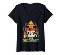 Womens Caution This Crash Test Dummy Is In Recovery V-Neck T-Shirt