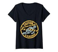 Womens Caution This Crash Test Dummy is in Recovery - V-Neck T-Shirt