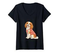 Women's Cavalier King Charles Spaniel Mom Cavalier Mom Life Dogs V-Neck T-Shirt