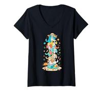 Women's Cavalier King Charles Spaniel Summer Vacation Family Beach V-Neck T-Shirt