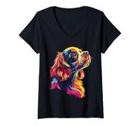 Womens Cavalier King Charles Spaniel V-Neck T-Shirt