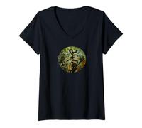 Womens Cave Man Cave Women Neanderthal Ape Man Souvenir V-Neck T-Shirt