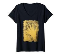 Women's Cave Painting Prehistoric Art in Cosquer Cave History V-Neck T-Shirt