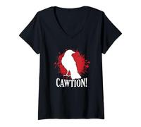 Women's Cawtion Raven V-Neck T-Shirt