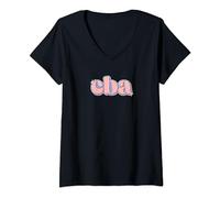 Womens CBA: Brainrot Meme Retro Sparkle Can't Be Asked V-Neck T-Shirt