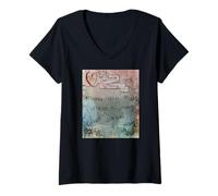 Women's Cease Striving Ephemera Vintage Collage Definition V-Neck T-Shirt