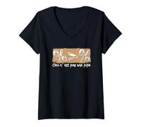 Women's Ceci N'est Pas Une Pipe Computer Specialists Data Analyst V-Neck T-Shirt