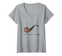 Womens Ceci N'est Pas Une Pipe Cute Art This is Not a Pipe V-Neck T-Shirt