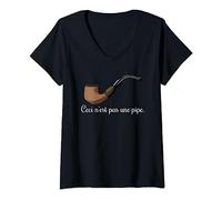 Womens Ceci N'est Pas Une Pipe Shirt This is Not a Pipe V-Neck T-Shirt