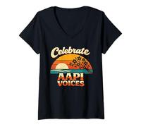 Women's Celebrate AAPI Heritage Month - Asian American Voices Pride V-Neck T-Shirt