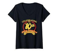 Women's Celebrating My 10th Kidney Transplant Anniversary Shirt V-Neck T-Shirt
