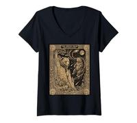 Women's Celestial Grizzly Bear Totem Ursa Constellation V-Neck T-Shirt