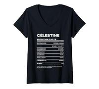 Women's Célestine Nutrition Facts Name Funny V-Neck T-Shirt