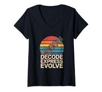 Womens Cellular Biology Retro DNA Science Molecular Cell V-Neck T-Shirt
