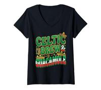 Women's Celtic Brew & Guacamole Half Mexican Half Irish Foodie V-Neck T-Shirt