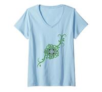 Women's Celtic Ireland Viking Celtic Knot Pattern Tree V-Neck T-Shirt