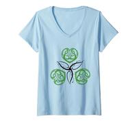 Women's Celtic Ireland Viking Celtic Knot Pattern Tree V-Neck T-Shirt