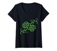 Women's Celtic Ireland Viking Celtic Knot Pattern Tree V-Neck T-Shirt