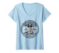 Women's Celtic Ireland Viking Celtic Knot Pattern Tree V-Neck T-Shirt